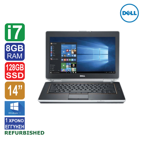 Laptop 14 Dell Latitude E6430, HD+ 1600X900, Intel Core i7 3520M (3ης γενιάς), 8GB RAM, 128GB SSD, DVD-RW, Web Camera, Windows 10 (ΠΡΟΙΟΝ ΕΚΘΕΣΙΑΚΟ) 