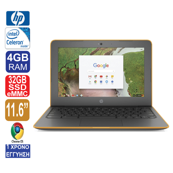 Laptop 11.6″ HP Chromebook 11A  G6 EE, Intel Celeron N3350, 4GB RAM, 32GB SSD eMMC, Web Camera, Chrome OS (ΕΚΘΕΣΙΑΚΟ ΠΡΟΙΟΝ )