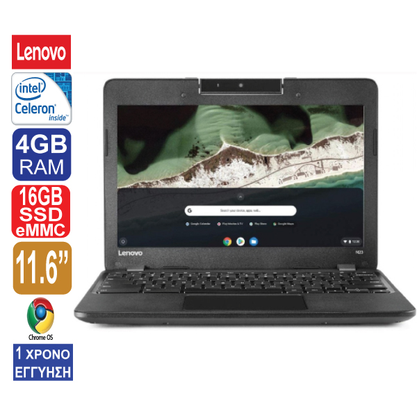 Laptop 11.6″ Lenovo Chromebook N23, Intel Celeron N3060, 4GB RAM, 16GB SSD eMMC, Web Camera, Chrome OS , GRADE B 